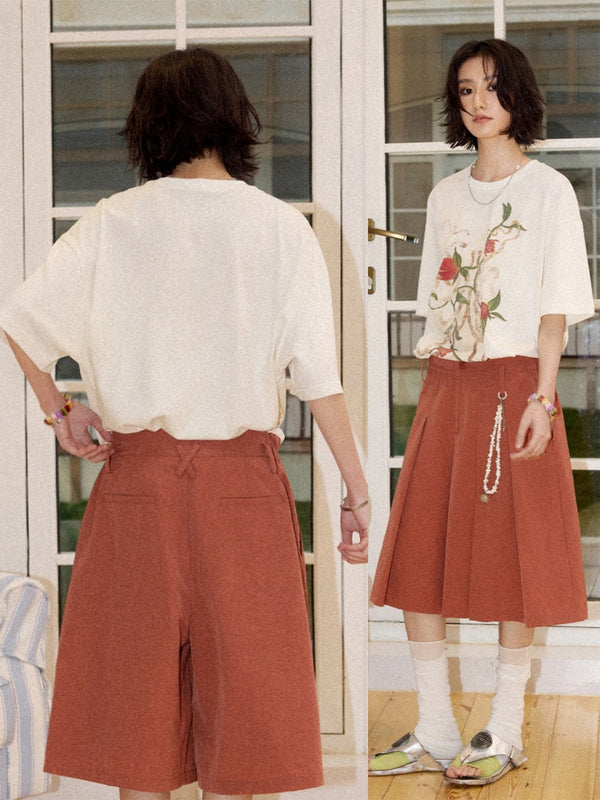 Lazy Pomegranate Flower Snowflake Loose Short-Sleeved T-Shirt【s0000016307】