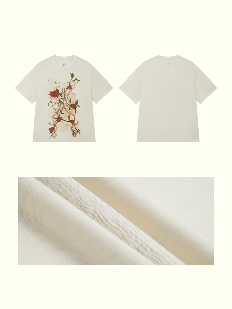 Lazy Pomegranate Flower Snowflake Loose Short-Sleeved T-Shirt【s0000016307】