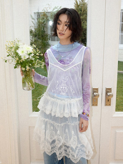 Embroidered Lace Layered Cover Skirt【s0000016308】