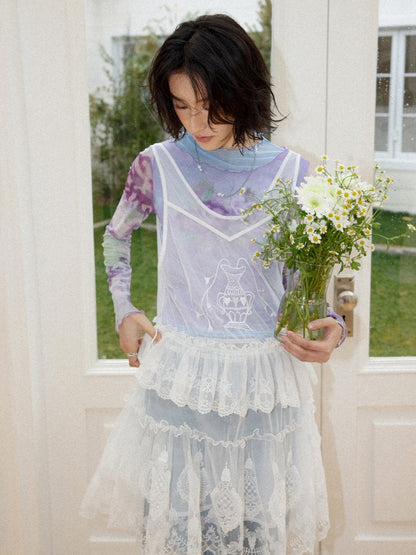 Embroidered Lace Layered Cover Skirt【s0000016308】