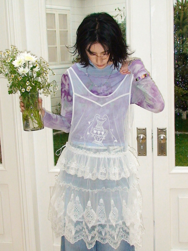 Embroidered Lace Layered Cover Skirt【s0000016308】