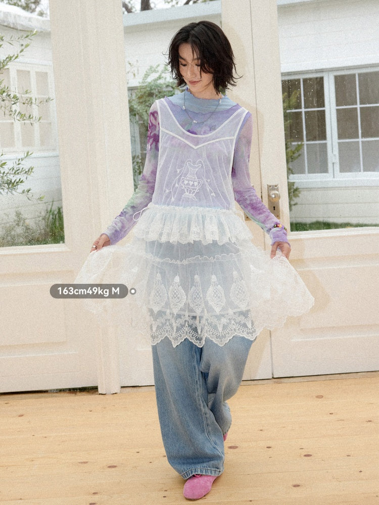 Embroidered Lace Layered Cover Skirt【s0000016308】