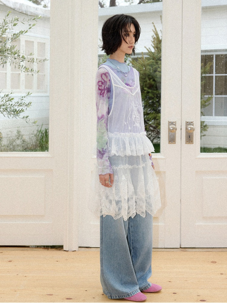 Embroidered Lace Layered Cover Skirt【s0000016308】