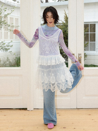 Embroidered Lace Layered Cover Skirt【s0000016308】