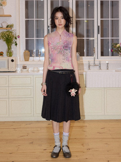 Chinese Chrysanthemum Pleated Slim Vest【s0000016309】