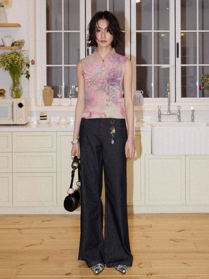 Chinese Chrysanthemum Pleated Slim Vest【s0000016309】