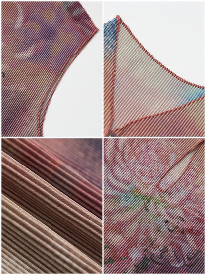 Chinese Chrysanthemum Pleated Slim Vest【s0000016309】