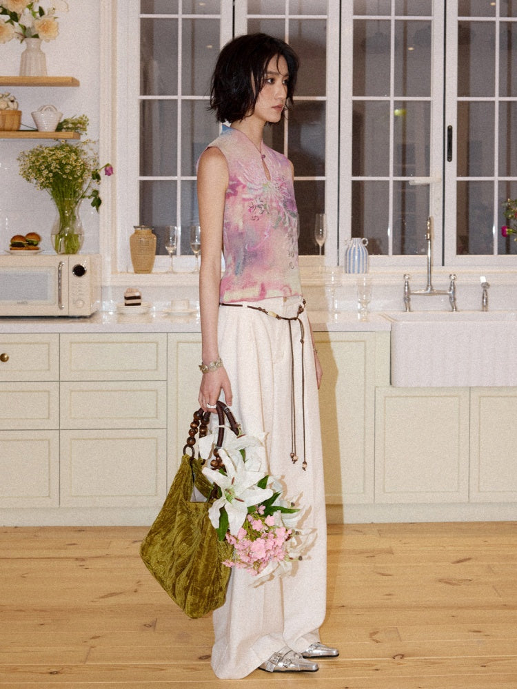 Chinese Chrysanthemum Pleated Slim Vest【s0000016309】