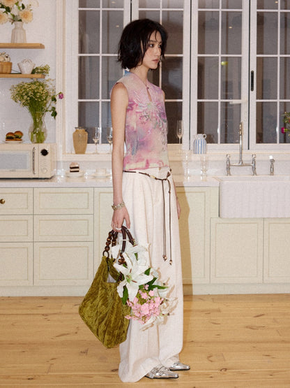 Chinese Chrysanthemum Pleated Slim Vest【s0000016309】