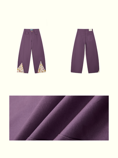 3D-Printed Casual Wide-Leg Curved Pants【s0000016310】