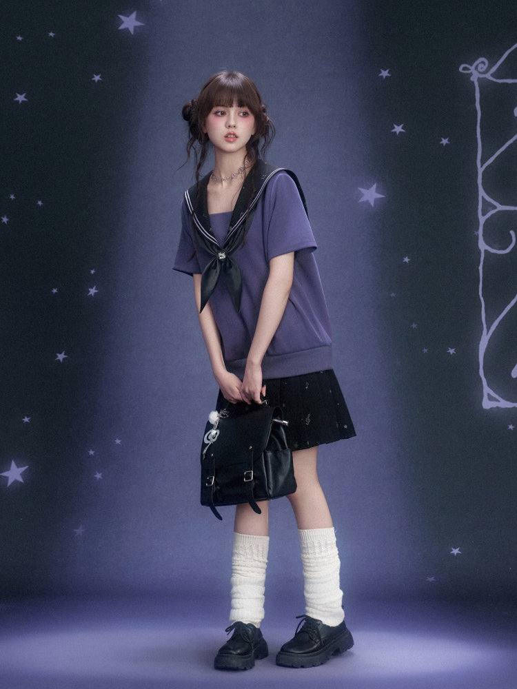 Musical Note Sailor Collar Knot Dress【s0000016311】