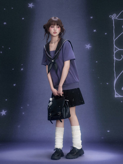 Musical Note Sailor Collar Knot Dress【s0000016311】