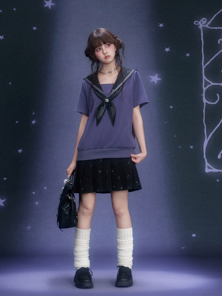 Musical Note Sailor Collar Knot Dress【s0000016311】