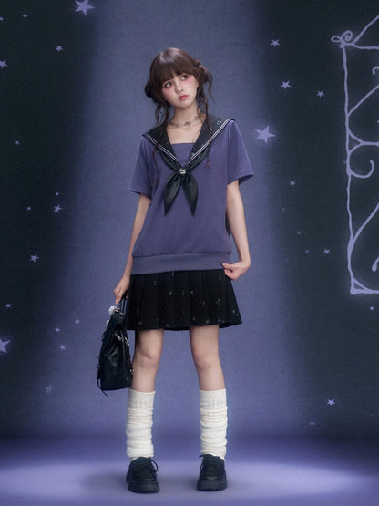 Musical Note Sailor Collar Knot Dress【s0000016311】