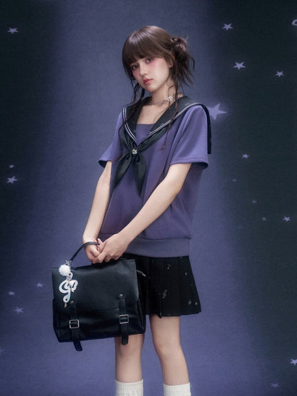 Musical Note Sailor Collar Knot Dress【s0000016311】