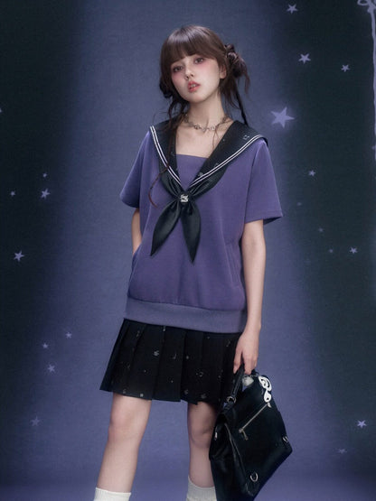 Musical Note Sailor Collar Knot Dress【s0000016311】