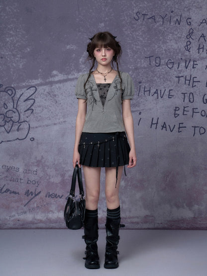 Street Style Cross Print Hooded Tops【s0000016314】