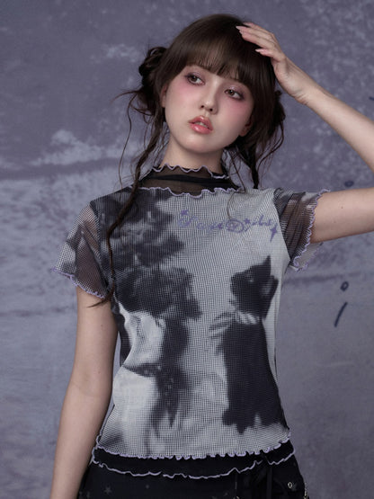 Cat Double-Layer Mesh T-Shirt【s0000016315】
