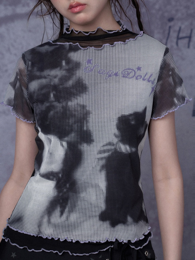 Cat Double-Layer Mesh T-Shirt【s0000016315】