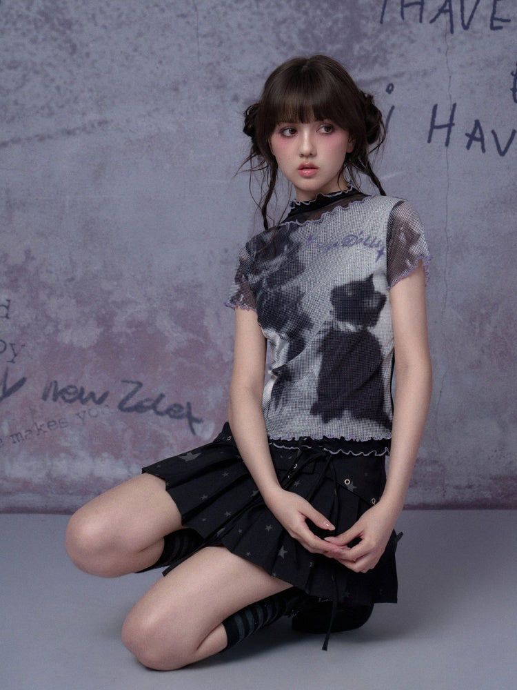 Cat Double-Layer Mesh T-Shirt【s0000016315】