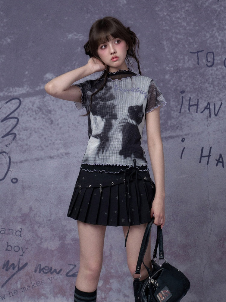Cat Double-Layer Mesh T-Shirt【s0000016315】