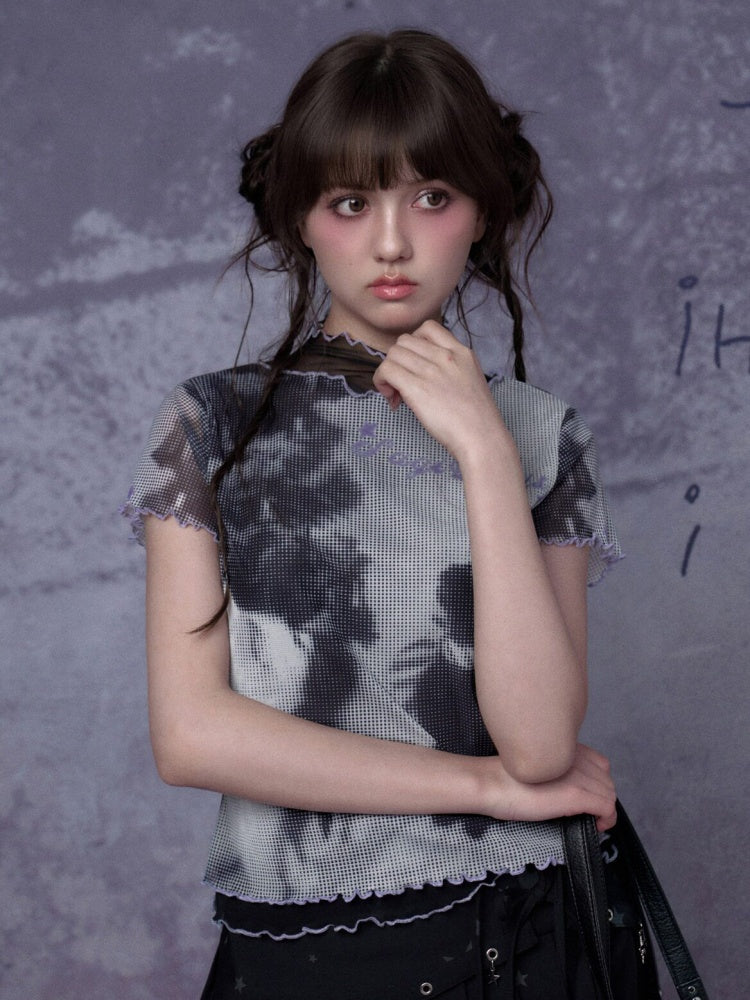 Cat Double-Layer Mesh T-Shirt【s0000016315】