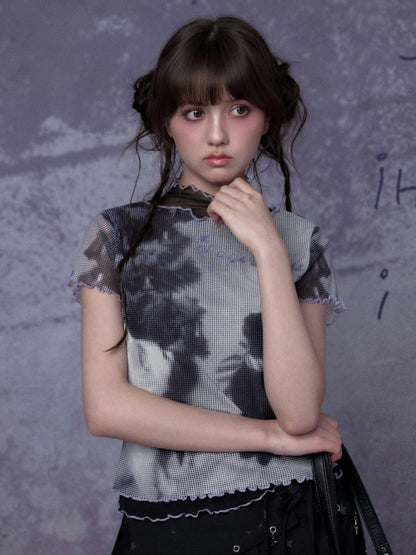 Cat Double-Layer Mesh T-Shirt【s0000016315】