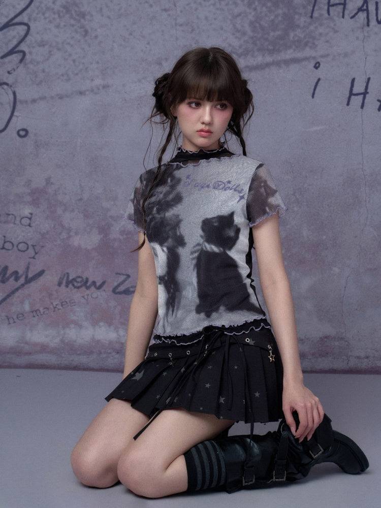 Cat Double-Layer Mesh T-Shirt【s0000016315】