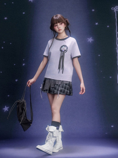 Plaid Patchwork Polka Dot Pumpkin Skirt【s0000016322】