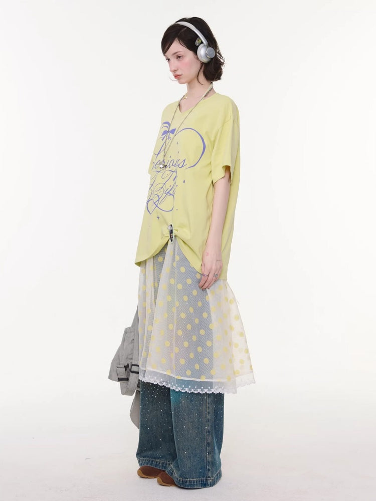 Gradient Rainbow Rhinestone Wide-Leg Straight Flared Denim Pants【s0000016327】