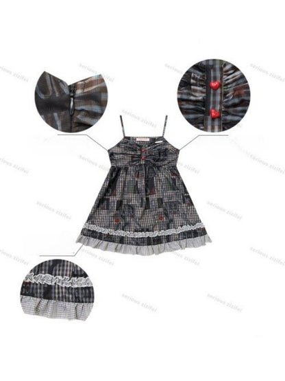 Plaid Lace Hem Camisole Dress【s0000016329】