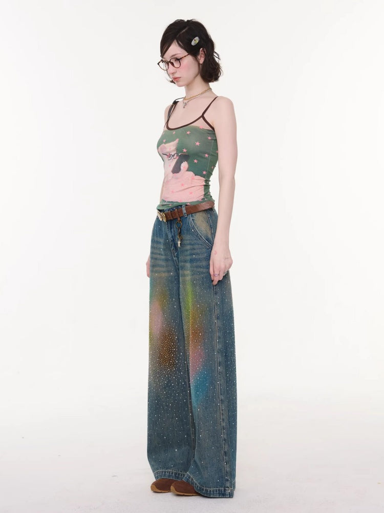 Star Polka Dot Cat Print Camisole【s0000016332】