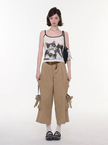 Star Polka Dot Cat Rabbit Print Camisole【s0000016337】