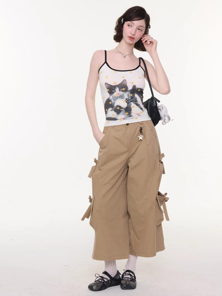 Star Polka Dot Cat Rabbit Print Camisole【s0000016337】