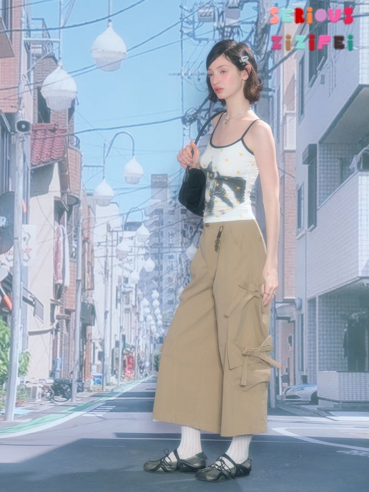 Star Polka Dot Cat Rabbit Print Camisole【s0000016337】