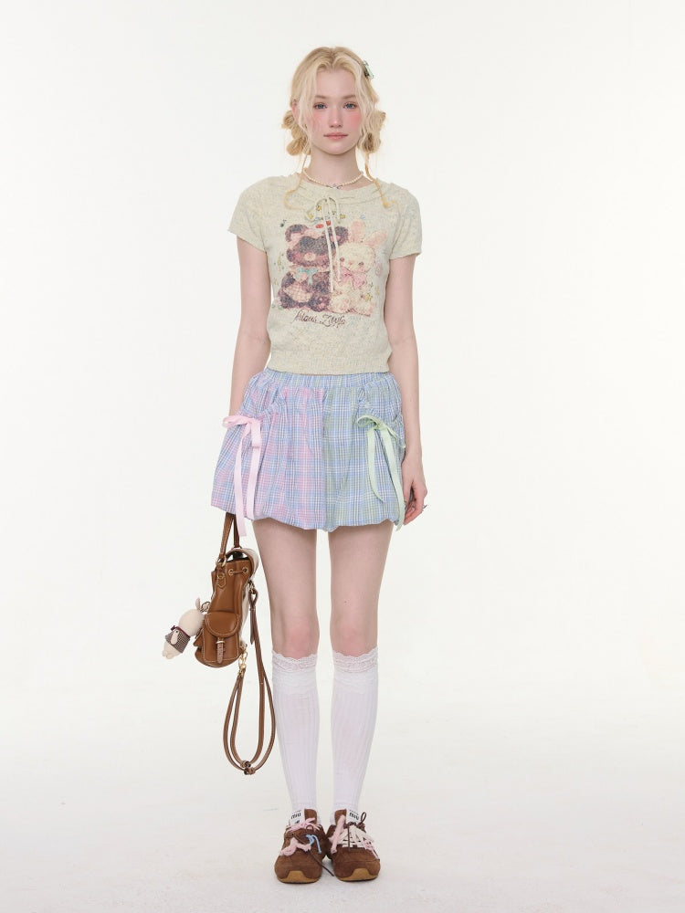 Bow Multi-Color Plaid Splicing Pocket Skirt【s0000016339】