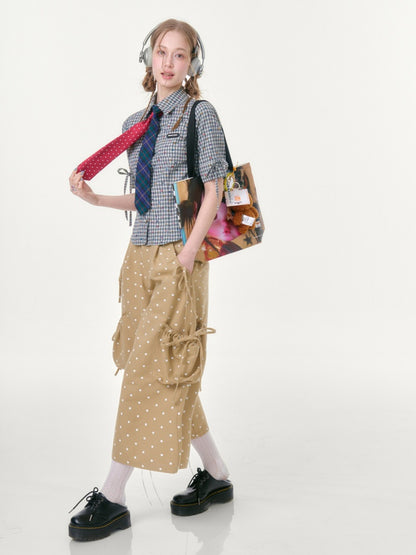 College Style Short-Sleeved Plaid Shirt【s0000016349】