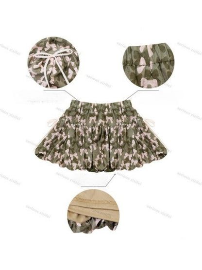 Bow Camouflage Print A-Line Skirt【s0000016358】