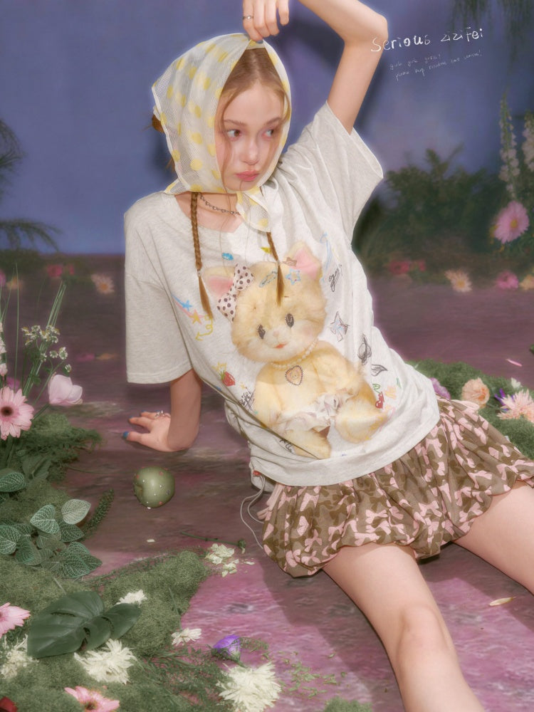 Bow Camouflage Print A-Line Skirt【s0000016358】
