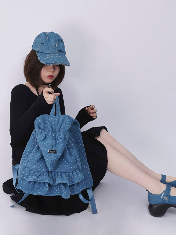 Niche Ruffle Skirt Polka Dot Backpack【s0000016445】