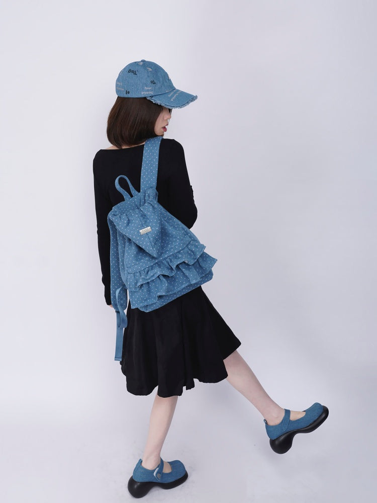 Niche Ruffle Skirt Polka Dot Backpack【s0000016445】