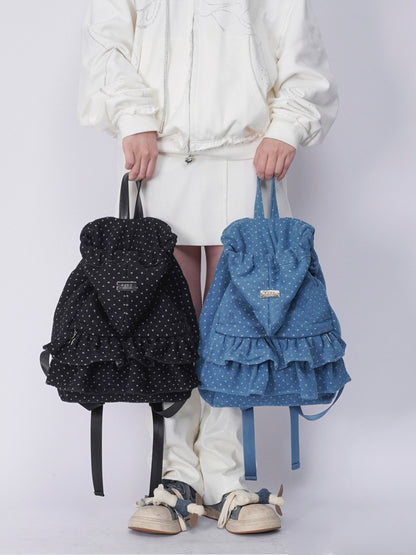 Niche Ruffle Skirt Polka Dot Backpack【s0000016445】