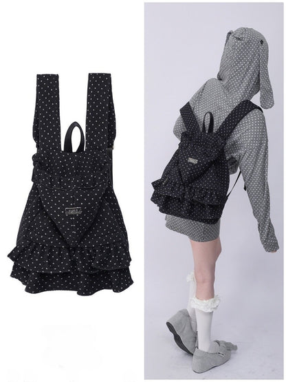 Niche Ruffle Skirt Polka Dot Backpack【s0000016445】