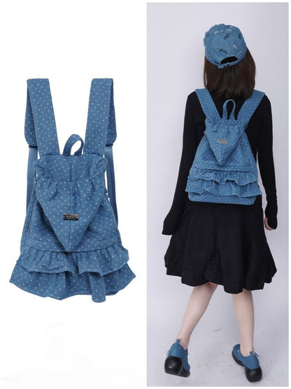 Niche Ruffle Skirt Polka Dot Backpack【s0000016445】