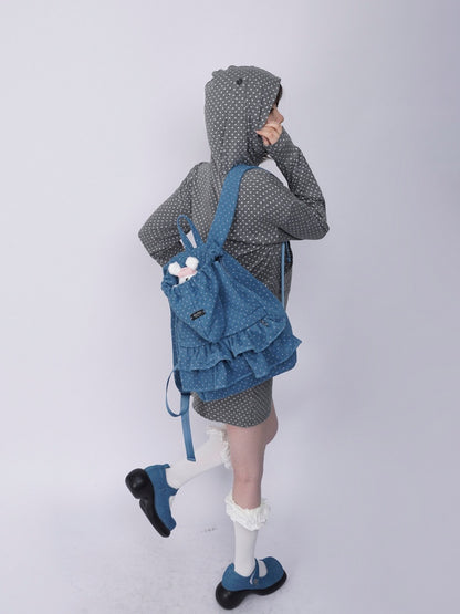 Niche Ruffle Skirt Polka Dot Backpack【s0000016445】
