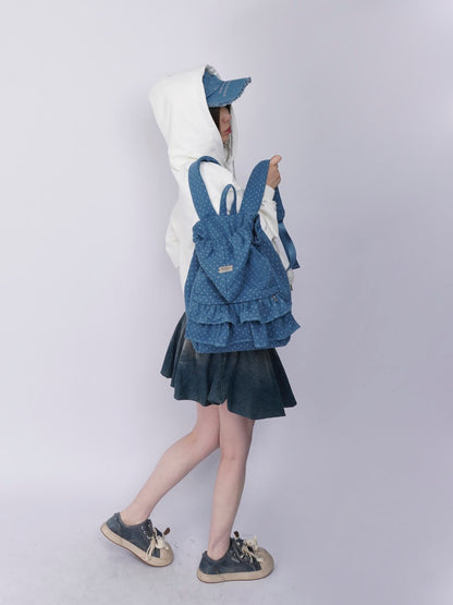Niche Ruffle Skirt Polka Dot Backpack【s0000016445】