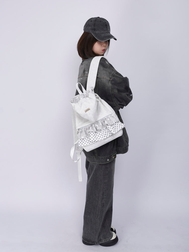 Niche Ruffle Skirt Hoodie Backpack【s0000016446】