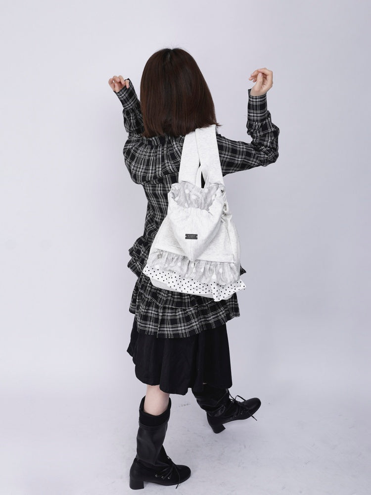 Niche Ruffle Skirt Hoodie Backpack【s0000016446】