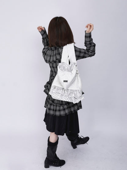 Niche Ruffle Skirt Hoodie Backpack【s0000016446】