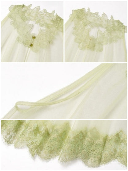 Forest Elf Style Sheer Tulle Lace Cape【s0000016449】